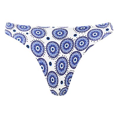 Calcinha de Biquíni Tanga Fio Duplo Santorini Branco