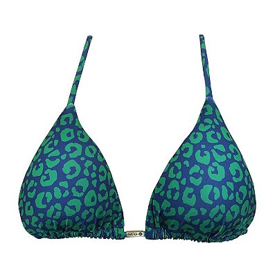 Top de Biquíni Cortininha Oncinha Verde e Azul