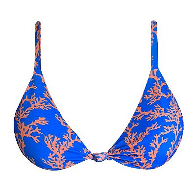 Top de Biquíni Triangulo Nó Coral Laranja