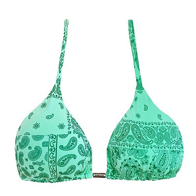 Top de Biquíni Cortininha Bali Menta Neon