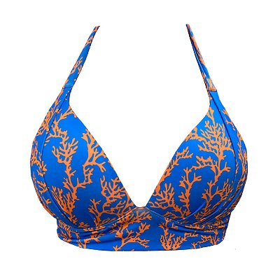 Top de Biquíni Meia Taça Coral Laranja