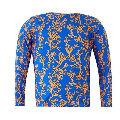 Camiseta de Praia Infantil Kids Manga Longa Coral Laranja