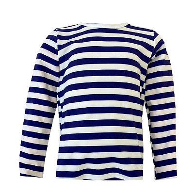 Camiseta de Praia Infantil Kids Manga Longa Listras Azul Navy