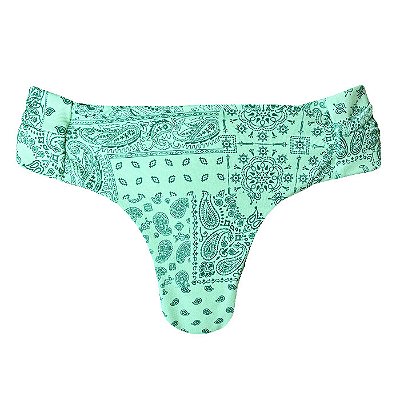 Calcinha Tradicional de Biquíni Alça Larga Borboleta Bali Menta Neon