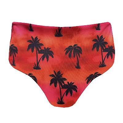 Calcinha de Biquíni Hot Pants Fio Duplo Coqueiro Por do Sol