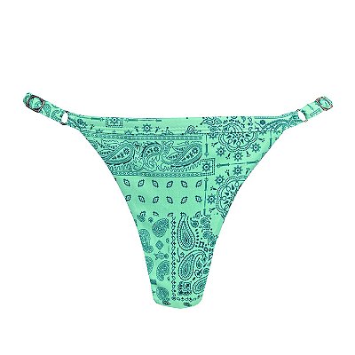 Calcinha de Biquíni Fio Duplo com Regulagem Bali Menta Neon