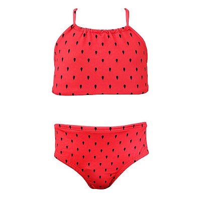 Conjunto de Biquíni Infantil Kids Melancia Vermelho