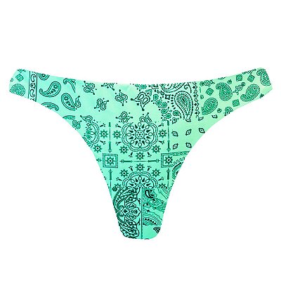 Calcinha de Biquíni Tanga Fio Duplo Bali Menta Neon