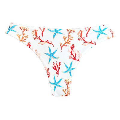 Calcinha de Biquíni Tanga Fio Duplo Estrela do Mar Branco