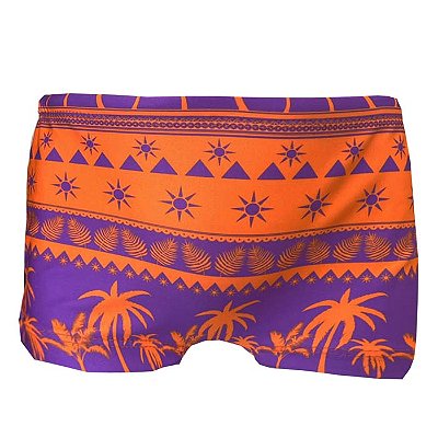 Sunga Infantil Kids Coqueiro Laranja e Roxo