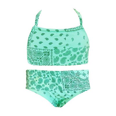 Conjunto de Biquíni Infantil Kids Bali Menta Neon