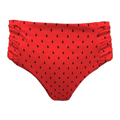 Calcinha de Biquíni Hot Pants Franzida Melancia