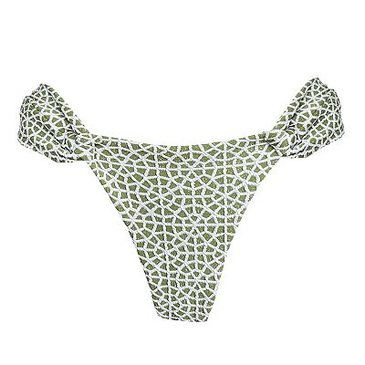 Calcinha Inteira de Biquíni Empina Bumbum Verde Pistache Jacquard