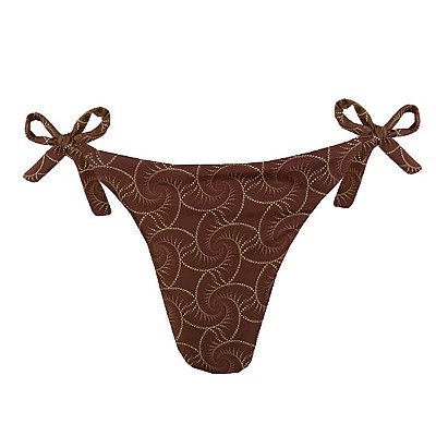 Calcinha de Biquíni Empina Bumbum Conchas Marrom
