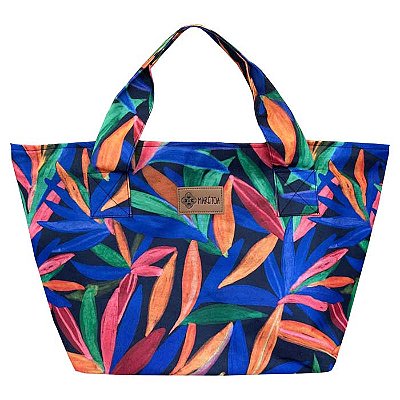 Bolsa de Praia Marétoa com Zíper Folhagens Coloridas