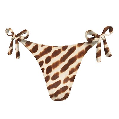 Calcinha de Biquíni Empina Bumbum Animal Print Marrom