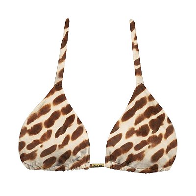 Top de Biquíni Cortininha Animal Print Marrom