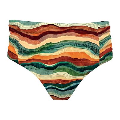 Calcinha de Biquíni Hot Pants Franzida Dunas Colorido
