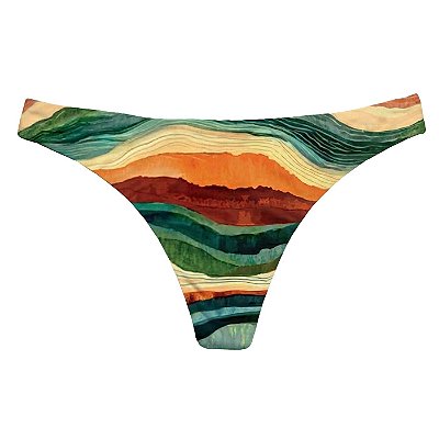 Calcinha de Biquíni Tanga Fio Duplo Dunas Colorido