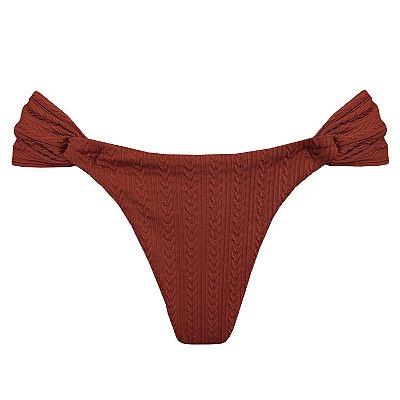 Calcinha Inteira de Biquíni Empina Bumbum Vermelho Marsala Jacquard