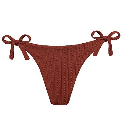 Calcinha de Biquíni Empina Bumbum Vermelho Marsala Jacquard