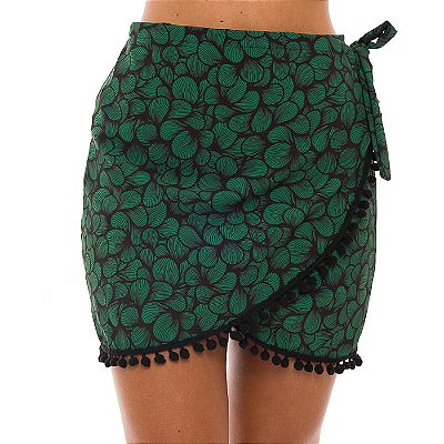 Saída de Praia Saia Pareô Ondas Verde