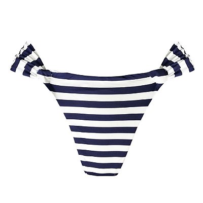 Calcinha Inteira de Biquíni Empina Bumbum Listras Azul Navy