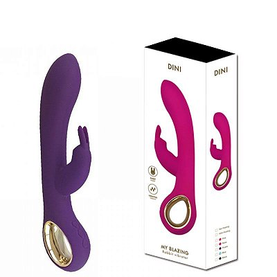 MY BLAZING DINI - VIBRADOR RECARREGÁVEL COM FUNÇÃO DE AQUECIMENTO E 10 MODOS DE VIBRAÇÃO - 19 X 3 CM - COR LILÁS