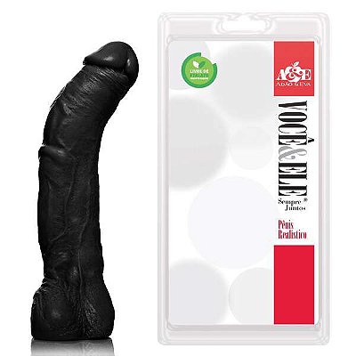 BIG EROTIC TOYS MONSTER - PÊNIS REALÍSTICA COM ESCROTO, GLANDE DEFINIDA E VEIAS SALIENTES 26 X 5 CM - COR PRETA