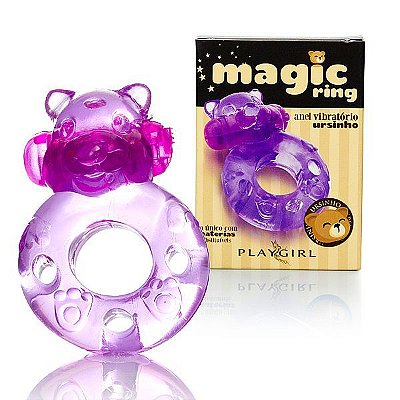 MAGIC RING - ANEL PENIANO VIBRATÓRIO COM MASSAGEADOR CLITORIANO - MODELO URSINHO