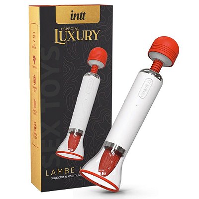 INTT LAMBE LAMBE - VIBRADOR RECARREGÁVEL COM SUGADOR, AUTO-AQUECIMENTO E ESTIMULADOR DE CLITÓRIS