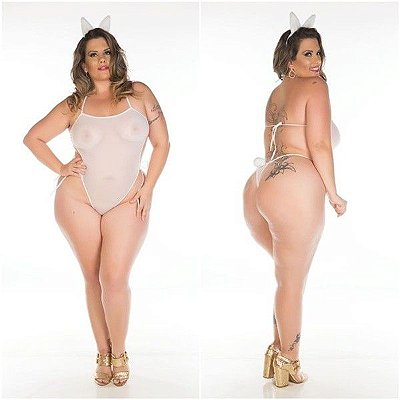 Mini fantasia sensual coelha coelhinha plus size gg