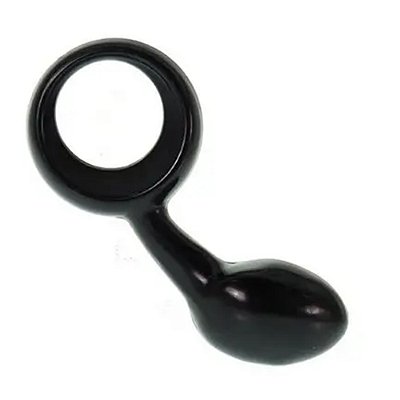 K-PLUG - PLUG ANAL COM PUXADOR 6 X 3,5 CM - COR PRETA
