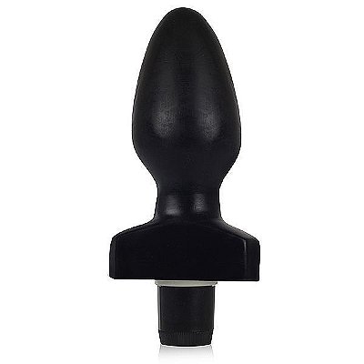 Plug anal  - 14,5 x 5,5 cm na cor preto - com vibrador 12 velocidades