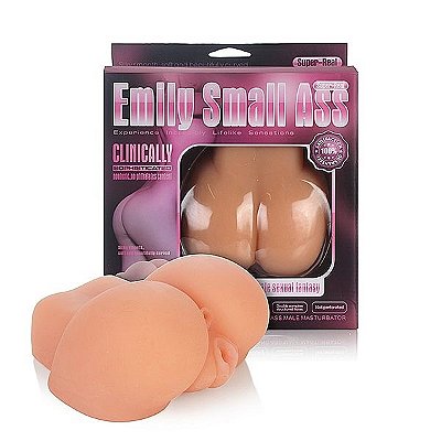 EMILY SMALL ASS - MASTURBADOR EM FORMA DE BUNDA EM CYBERSKIN COM 2 ORIFÍCIOS PENETRÁVEIS - 15 X 14 CM