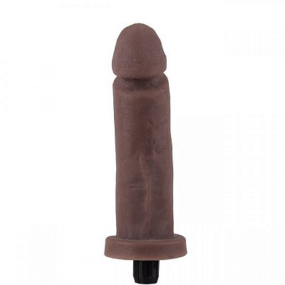 Cinta com pênis cor chocolate vibrador strapon cyber skin 18x4cm