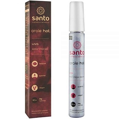 SANTO COSMÉTICOS VEGANO - ORALE GEL PARA SEXO ORAL HOT - SABOR UVA - 30ml