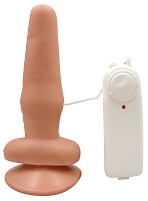 Plug anal com vibro e ventosa 15x3,5cm