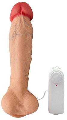 REAL PETER NACHO - PÊNIS REALÍSTICO COM VIBRADOR E VENTOSA 21X5CM - COR BEGE