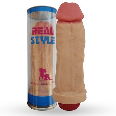 REAL PETER LANGER STYLE - PÊNIS REALÍSTICO COM VIBRADOR IDEAL PARA PRESENTE 18X5CM - COR BEGE