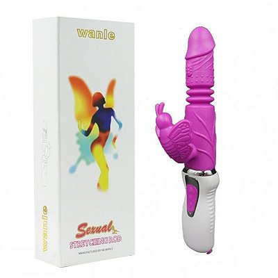 Vibrador rotativo vai e vem com auto aquecimento - esquenta - recarregável USB - jack rabbit