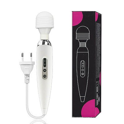 WANDCOOL MASSAGER - MASSAGEADOR ERÓTICO ELÉTRICO COM 12 NÍVEIS DE VIBRAÇÃO E 2 VELOCIDADES - 26 X 4,5 CM | COR: BRANCO