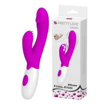 PRETTY LOVE ANDRE - VIBRADOR ESTIMULADOR DE PONTO G E CLÍTORIS, À PROVA D'ÁGUA COM 7 NÍVEIS DE VIBRAÇÃO - 19,5 X 5 CM