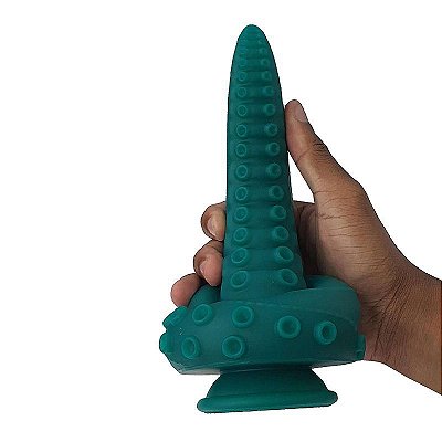 DILDO OCTUPUS - PÊNIS REALÍSTICO FORMATO DE TENTÁCULO DE POLVO COM VENTOSA 23X4CM - COR VERDE