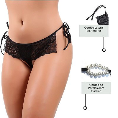 CALCINHA FIO DENTAL - TANGA TAILANDESA COM RENDA