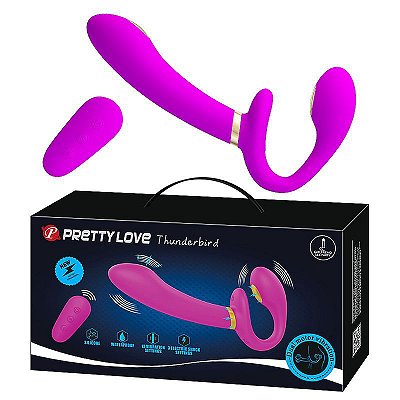 PRETTY LOVE THUNDERBIRD - STRAPLESS RECARREGÁVEL COM VIBRAÇÃO E FUNÇÃO DE CHOQUE COM CONTROLE REMOTO SEM FIO