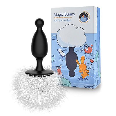 Magic Motion Bunny - Plug Anal vibratório com pompom de coelho RECARREGÁVEL CONTROLE VIA APP CELULAR INTERNET