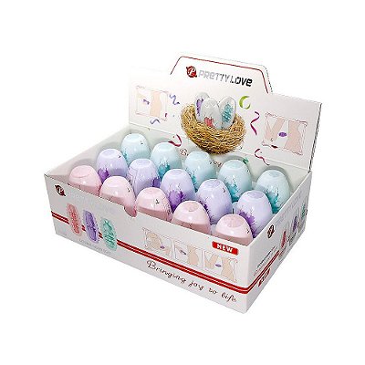 PRETTY LOVE EGG - MASTURBADOR E CAPA PENIANA EM FORMA DE OVO COM DUPLA CAMADA - KIT COM 15 UNIDADES