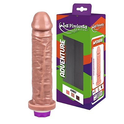 IMPERADOR - PÊNIS REALÍSTICO COM VIBRADOR 21X4,5CM - COR BEGE