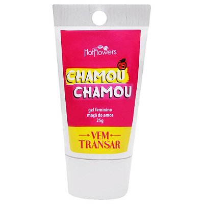 HOT FLOWERS VEM TRANSAR - CHAMOU CHAMOU - GEL EXCITANTE FEMININO COM AROMA MAÇÃ DO AMOR - 25GR